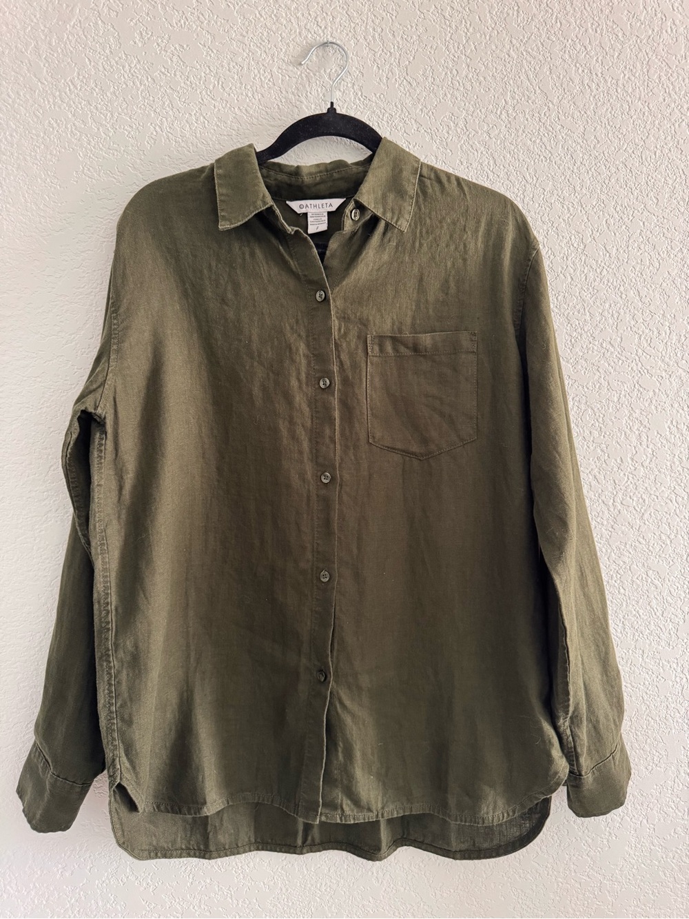 Athleta Retreat Linen Top - Size S - Aspen Olive